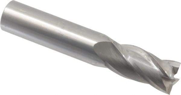 Niagara Cutter - 5/8", 1-1/4" LOC, 5/8" Shank Diam, 3-1/2" OAL, 4 Flute, Solid Carbide Square End Mill - Single End, Uncoated, Spiral Flute, 30° Helix, Centercutting, Right Hand Cut, Right Hand Flute, Series C430 - USA Tool & Supply