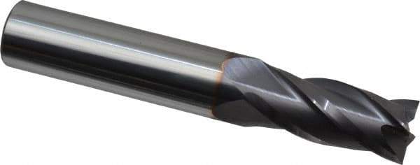 Niagara Cutter - 15/32", 1" LOC, 1/2" Shank Diam, 3" OAL, 4 Flute, Solid Carbide Square End Mill - Single End, TiAlN Finish, Spiral Flute, 30° Helix, Centercutting, Right Hand Cut, Right Hand Flute, Series C430 - USA Tool & Supply