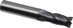 Niagara Cutter - 15/32", 1" LOC, 1/2" Shank Diam, 3" OAL, 4 Flute, Solid Carbide Square End Mill - Single End, TiAlN Finish, Spiral Flute, 30° Helix, Centercutting, Right Hand Cut, Right Hand Flute, Series C430 - USA Tool & Supply