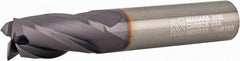 Niagara Cutter - 1/2", 1" LOC, 1/2" Shank Diam, 3" OAL, 4 Flute, Solid Carbide Square End Mill - Single End, TiAlN Finish, Spiral Flute, 30° Helix, Centercutting, Right Hand Cut, Right Hand Flute, Series C430 - USA Tool & Supply