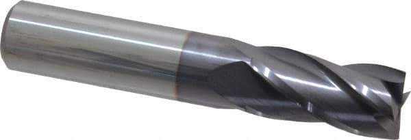 Niagara Cutter - 5/8", 1-1/4" LOC, 5/8" Shank Diam, 3-1/2" OAL, 4 Flute, Solid Carbide Square End Mill - Single End, TiAlN Finish, Spiral Flute, 30° Helix, Centercutting, Right Hand Cut, Right Hand Flute, Series C430 - USA Tool & Supply