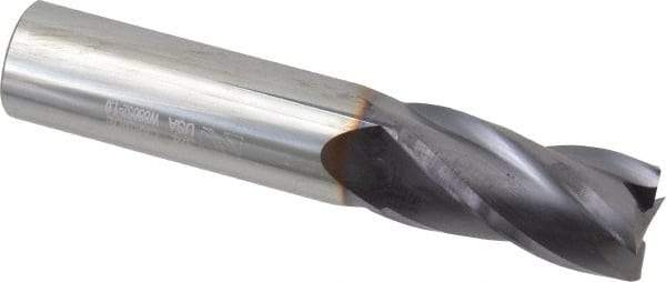 Niagara Cutter - 3/4", 1-1/2" LOC, 3/4" Shank Diam, 4" OAL, 4 Flute, Solid Carbide Square End Mill - Single End, TiAlN Finish, Spiral Flute, 30° Helix, Centercutting, Right Hand Cut, Right Hand Flute, Series C430 - USA Tool & Supply
