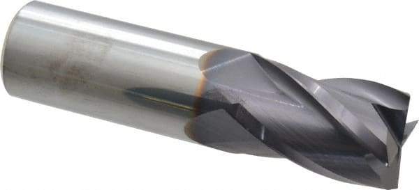 Niagara Cutter - 1", 1-1/2" LOC, 1" Shank Diam, 4" OAL, 4 Flute, Solid Carbide Square End Mill - Single End, TiAlN Finish, Spiral Flute, 30° Helix, Centercutting, Right Hand Cut, Right Hand Flute, Series C430 - USA Tool & Supply