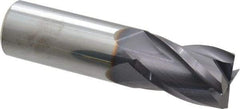 Niagara Cutter - 1", 1-1/2" LOC, 1" Shank Diam, 4" OAL, 4 Flute, Solid Carbide Square End Mill - Single End, TiAlN Finish, Spiral Flute, 30° Helix, Centercutting, Right Hand Cut, Right Hand Flute, Series C430 - USA Tool & Supply