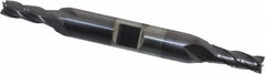 Niagara Cutter - 7/32", 9/16" LOC, 3/8" Shank Diam, 3-3/8" OAL, 4 Flute, Solid Carbide Square End Mill - Double End, TiAlN Finish, Spiral Flute, 30° Helix, Centercutting, Right Hand Cut, Right Hand Flute, Series CD430 - USA Tool & Supply