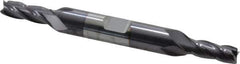 Niagara Cutter - 1/4", 5/8" LOC, 3/8" Shank Diam, 3-3/8" OAL, 4 Flute, Solid Carbide Square End Mill - Double End, TiAlN Finish, Spiral Flute, 30° Helix, Centercutting, Right Hand Cut, Right Hand Flute, Series CD430 - USA Tool & Supply