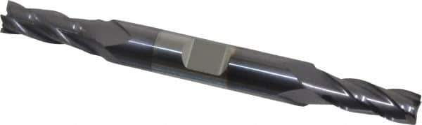Niagara Cutter - 9/32", 11/16" LOC, 3/8" Shank Diam, 3-1/2" OAL, 4 Flute, Solid Carbide Square End Mill - Double End, TiAlN Finish, Spiral Flute, 30° Helix, Centercutting, Right Hand Cut, Right Hand Flute, Series CD430 - USA Tool & Supply