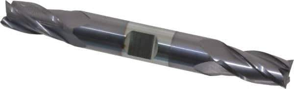 Niagara Cutter - 7/16", 7/8" LOC, 1/2" Shank Diam, 4" OAL, 4 Flute, Solid Carbide Square End Mill - Double End, TiAlN Finish, Spiral Flute, 30° Helix, Centercutting, Right Hand Cut, Right Hand Flute, Series CD430 - USA Tool & Supply