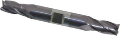 Niagara Cutter - 7/16", 7/8" LOC, 1/2" Shank Diam, 4" OAL, 4 Flute, Solid Carbide Square End Mill - Double End, TiAlN Finish, Spiral Flute, 30° Helix, Centercutting, Right Hand Cut, Right Hand Flute, Series CD430 - USA Tool & Supply