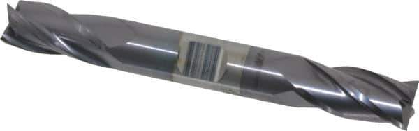 Niagara Cutter - 1/2", 1" LOC, 1/2" Shank Diam, 4" OAL, 4 Flute, Solid Carbide Square End Mill - Double End, TiAlN Finish, Spiral Flute, 30° Helix, Centercutting, Right Hand Cut, Right Hand Flute, Series CD430 - USA Tool & Supply