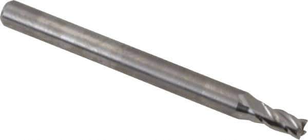 Niagara Cutter - 3/32", 3/16" LOC, 1/8" Shank Diam, 1-1/2" OAL, 4 Flute, Solid Carbide Square End Mill - Single End, Uncoated, Spiral Flute, 30° Helix, Centercutting, Right Hand Cut, Right Hand Flute, Series C430 - USA Tool & Supply