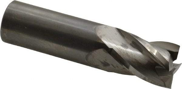 Niagara Cutter - 3/4", 1" LOC, 3/4" Shank Diam, 3" OAL, 4 Flute, Solid Carbide Square End Mill - Single End, Uncoated, Spiral Flute, 30° Helix, Centercutting, Right Hand Cut, Right Hand Flute, Series C430 - USA Tool & Supply