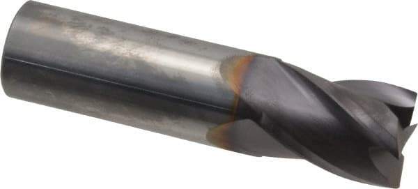 Niagara Cutter - 3/4", 1" LOC, 3/4" Shank Diam, 3" OAL, 4 Flute, Solid Carbide Square End Mill - Single End, TiAlN Finish, Spiral Flute, 30° Helix, Centercutting, Right Hand Cut, Right Hand Flute, Series C430 - USA Tool & Supply