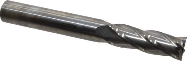 Niagara Cutter - 3/8", 1-1/8" LOC, 3/8" Shank Diam, 3" OAL, 4 Flute, Solid Carbide Square End Mill - Single End, Uncoated, Spiral Flute, 30° Helix, Centercutting, Right Hand Cut, Right Hand Flute, Series C430 - USA Tool & Supply