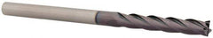 Niagara Cutter - 3/16", 1-1/8" LOC, 3/16" Shank Diam, 3" OAL, 4 Flute, Solid Carbide Square End Mill - Single End, TiAlN Finish, Spiral Flute, 30° Helix, Centercutting, Right Hand Cut, Right Hand Flute, Series C430 - USA Tool & Supply