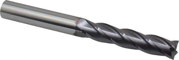 Niagara Cutter - 5/8", 3" LOC, 5/8" Shank Diam, 6" OAL, 4 Flute, Solid Carbide Square End Mill - Single End, TiAlN Finish, Spiral Flute, 30° Helix, Centercutting, Right Hand Cut, Right Hand Flute, Series C430 - USA Tool & Supply