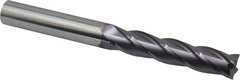 Niagara Cutter - 5/8", 3" LOC, 5/8" Shank Diam, 6" OAL, 4 Flute, Solid Carbide Square End Mill - Single End, TiAlN Finish, Spiral Flute, 30° Helix, Centercutting, Right Hand Cut, Right Hand Flute, Series C430 - USA Tool & Supply