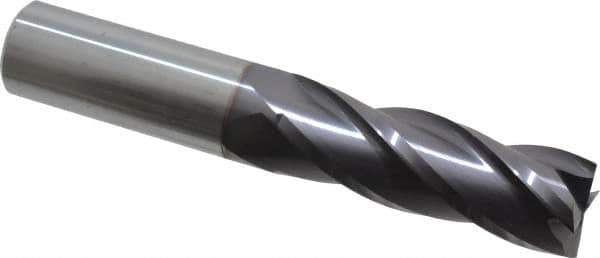 Niagara Cutter - 1", 3" LOC, 1" Shank Diam, 6" OAL, 4 Flute, Solid Carbide Square End Mill - Single End, TiAlN Finish, Spiral Flute, 30° Helix, Centercutting, Right Hand Cut, Right Hand Flute, Series C430 - USA Tool & Supply