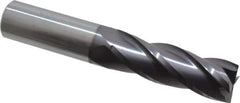 Niagara Cutter - 1", 3" LOC, 1" Shank Diam, 6" OAL, 4 Flute, Solid Carbide Square End Mill - Single End, TiAlN Finish, Spiral Flute, 30° Helix, Centercutting, Right Hand Cut, Right Hand Flute, Series C430 - USA Tool & Supply