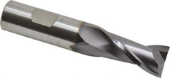 Niagara Cutter - 3/4", 1-1/2" LOC, 3/4" Shank Diam, 4" OAL, 2 Flute, Solid Carbide Square End Mill - Single End, TiAlN Finish, Spiral Flute, 30° Helix, Centercutting, Right Hand Cut, Right Hand Flute, Series CNC230 - USA Tool & Supply