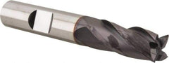 Niagara Cutter - 3/8", 7/8" LOC, 3/8" Shank Diam, 2-1/2" OAL, 4 Flute, Solid Carbide Square End Mill - Single End, TiAlN Finish, Spiral Flute, 30° Helix, Centercutting, Right Hand Cut, Right Hand Flute, Series CNC430 - USA Tool & Supply