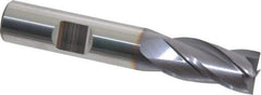 Niagara Cutter - 1/2", 1" LOC, 1/2" Shank Diam, 3" OAL, 4 Flute, Solid Carbide Square End Mill - Single End, TiAlN Finish, Spiral Flute, 30° Helix, Centercutting, Right Hand Cut, Right Hand Flute, Series CNC430 - USA Tool & Supply