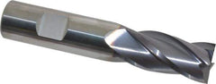 Niagara Cutter - 3/4", 1-1/2" LOC, 3/4" Shank Diam, 4" OAL, 4 Flute, Solid Carbide Square End Mill - Single End, TiAlN Finish, Spiral Flute, 30° Helix, Centercutting, Right Hand Cut, Right Hand Flute, Series CNC430 - USA Tool & Supply