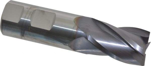 Niagara Cutter - 1", 1-1/2" LOC, 1" Shank Diam, 4" OAL, 4 Flute, Solid Carbide Square End Mill - Single End, TiAlN Finish, Spiral Flute, 30° Helix, Centercutting, Right Hand Cut, Right Hand Flute, Series CNC430 - USA Tool & Supply