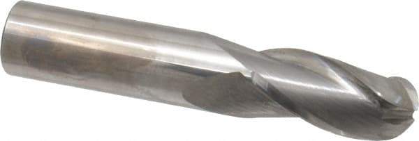 Niagara Cutter - 3/4" Diam, 1-1/2" LOC, 3 Flute Solid Carbide Ball End Mill - Uncoated, Single End, 4" OAL, 3/4" Shank Diam, Spiral Flute - USA Tool & Supply
