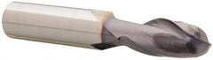 Niagara Cutter - 15/32" Diam, 1" LOC, 2 Flute Solid Carbide Ball End Mill - TiAlN Finish, Single End, 3" OAL, 1/2" Shank Diam, Spiral Flute - USA Tool & Supply