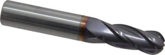 Niagara Cutter - 13/32" Diam, 1" LOC, 4 Flute Solid Carbide Ball End Mill - TiAlN Finish, Single End, 2-3/4" OAL, 7/16" Shank Diam, Spiral Flute - USA Tool & Supply