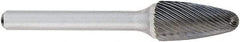 OSG - 3/4" Cut Diam, 1/4" Shank Diam, Tree with Radius Head Fluted Cut Burr - Carbide, Radius End, 1-1/4" LOC, 2" OAL - USA Tool & Supply