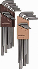Paramount - 22 Piece L-Key Hex Key Set - Hex Range 0.05 to 3/8", 7-1/4" OAL, Steel - USA Tool & Supply