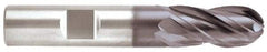 Niagara Cutter - 5/8" Diam, 1-1/4" LOC, 4 Flute Solid Carbide Ball End Mill - AlCrN Finish, Single End, 3-1/2" OAL, 5/8" Shank Diam, Spiral Flute - USA Tool & Supply