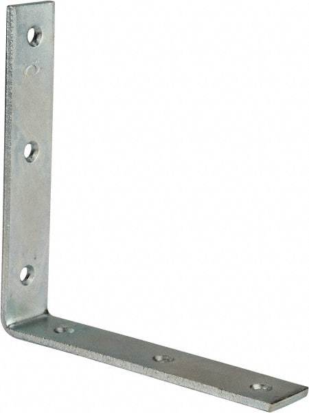 Value Collection - 6" Long x 1-1/4" Wide, Steel, Corner Brace - Zinc Plated - USA Tool & Supply