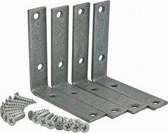 Value Collection - 3" Long x 3/4" Wide, Steel, Corner Brace - Galvanized - USA Tool & Supply