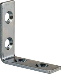 Value Collection - 1-1/2" Long x 1/2" Wide, Steel, Corner Brace - Zinc Plated - USA Tool & Supply