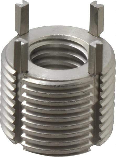 Recoil - 1/2-13 Internal, 7/8-14 External, 43/64" Insert Length, Extra Heavy Duty Keylocking Thread Inserts - Stainless Steel, Passivated Finish, Grade 303 - USA Tool & Supply