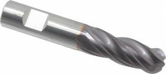 Niagara Cutter - 1/2" Diam, 1-1/4" LOC, 4 Flute Solid Carbide Ball End Mill - TiAlN Finish, Single End, 3" OAL, 1/2" Shank Diam, Spiral Flute - USA Tool & Supply