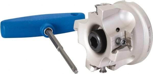 Iscar - 4 Inserts, 2-1/2" Cut Diam, 1" Arbor Diam, 0.63" Max Depth of Cut, Indexable Square-Shoulder Face Mill - 0/90° Lead Angle, 1-3/4" High, T490 LN.T 1607 Insert Compatibility, Through Coolant, Series Helitang - USA Tool & Supply