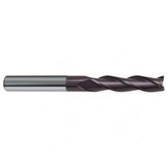 8mm Dia. x 100mm Overall Length 3-Flute Square End Solid Carbide SE End Mill-Round Shank-Center Cut-Firex - USA Tool & Supply