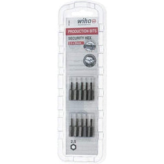 Wiha - 2mm Hex Screwdriver Bit - 1/4" Drive, 1" OAL - USA Tool & Supply