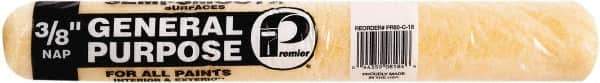 Premier Paint Roller - 3/8" Nap, 18" Wide Paint Roller Cover - Semi-Smooth Texture, Polyester - USA Tool & Supply
