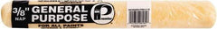 Premier Paint Roller - 3/8" Nap, 18" Wide Paint Roller Cover - Semi-Smooth Texture, Polyester - USA Tool & Supply