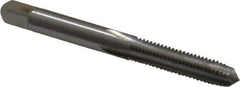Made in USA - M6x1.00 Metric Coarse 4 Flute Bright Finish High Speed Steel Straight Flute Standard Hand Tap - Plug, Right Hand Thread, 2-1/2" OAL, 1" Thread Length, H11 Limit, 0.005" Oversize - Exact Industrial Supply