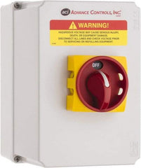 ACI - 3 Phase, 110 to 460V, 3 Pole, 4X, Enclosed Nonfused Cam & Disconnect Switch - 5.9 Inch Wide x 8.6 Inch High x 5.9 Inch Deep - USA Tool & Supply
