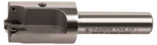 Everede Tool - 1-1/16 Inch Diameter, Interchangeable Pilot, Straight 1/2 Inch Shank Diameter, 3 Insert, Indexable Counterbore - 3.2 Inch Overall Length, TPGH 215 Insert, 3/16 Inch Pilot Hole Diameter Compatibility - USA Tool & Supply