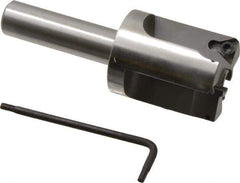 Everede Tool - 1-1/4 Inch Diameter, Interchangeable Pilot, Straight 1/2 Inch Shank Diameter, 3 Insert, Indexable Counterbore - 3.2 Inch Overall Length, TPGH 215 Insert, 5/16 Inch Pilot Hole Diameter Compatibility - USA Tool & Supply
