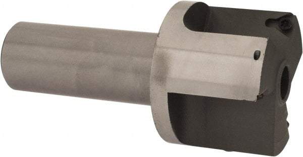 Everede Tool - 2 Inch Diameter, Interchangeable Pilot, Straight 1 Inch Shank Diameter, 3 Insert, Indexable Counterbore - 3.2 Inch Overall Length, TPGH 215 Insert, 7/16 Inch Pilot Hole Diameter Compatibility - USA Tool & Supply