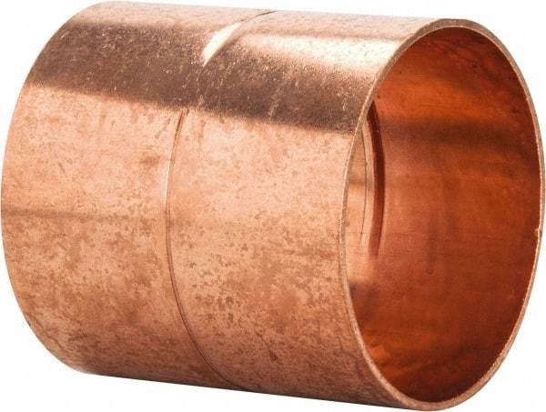 Mueller Industries - 4" Wrot Copper Pipe Coupling with Rolled Stop - C x C, Solder Joint - USA Tool & Supply